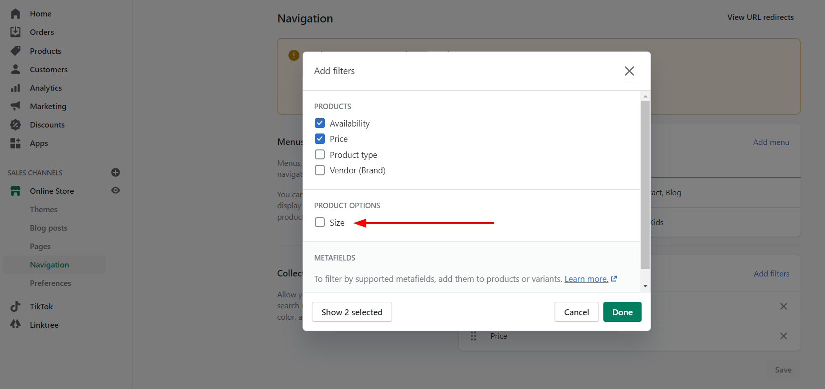 Shopify Filters