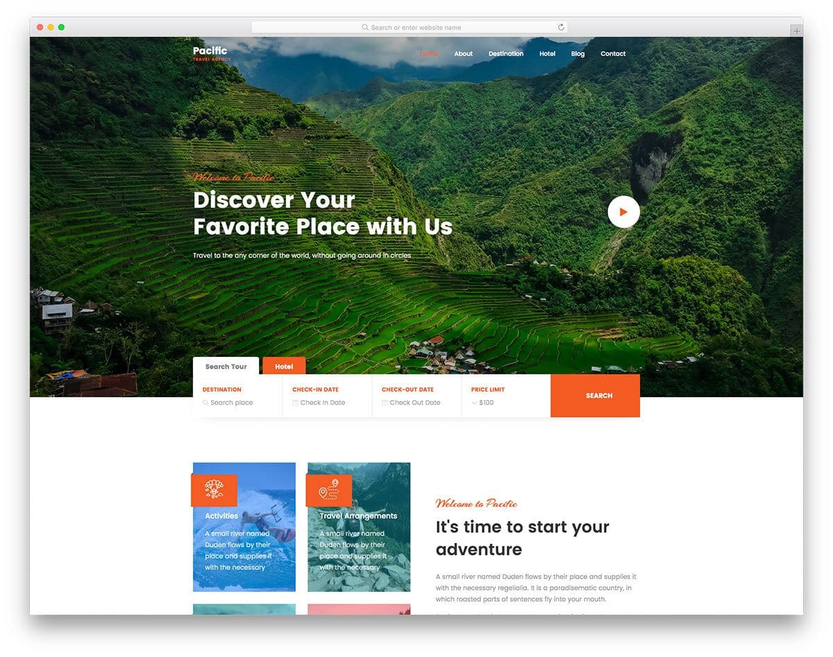 thiết kế website ngành du lịch