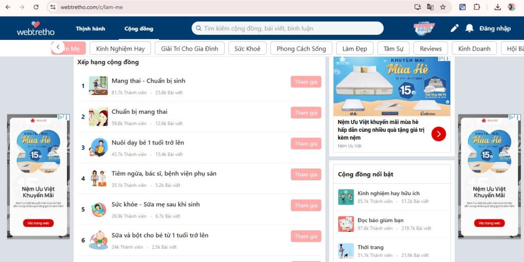 Website mẹ và bé