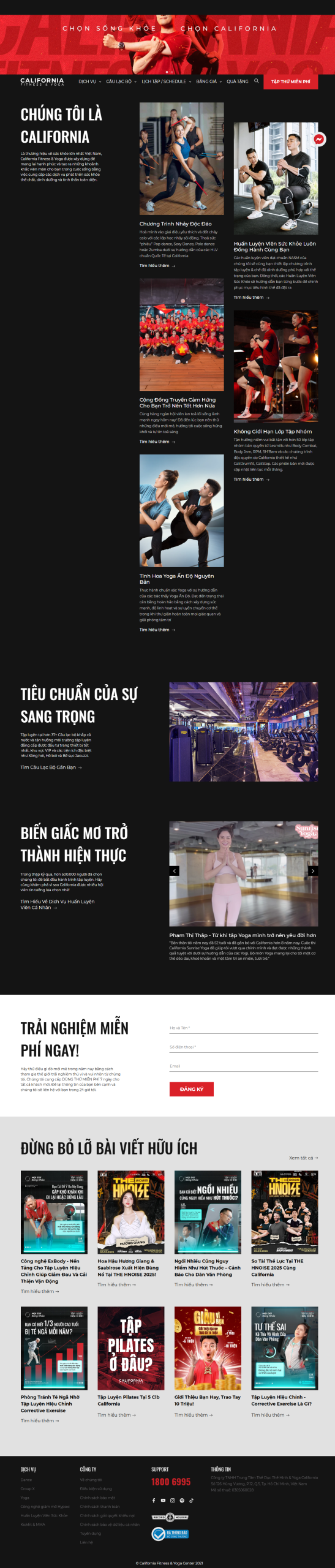 Website phòng gym