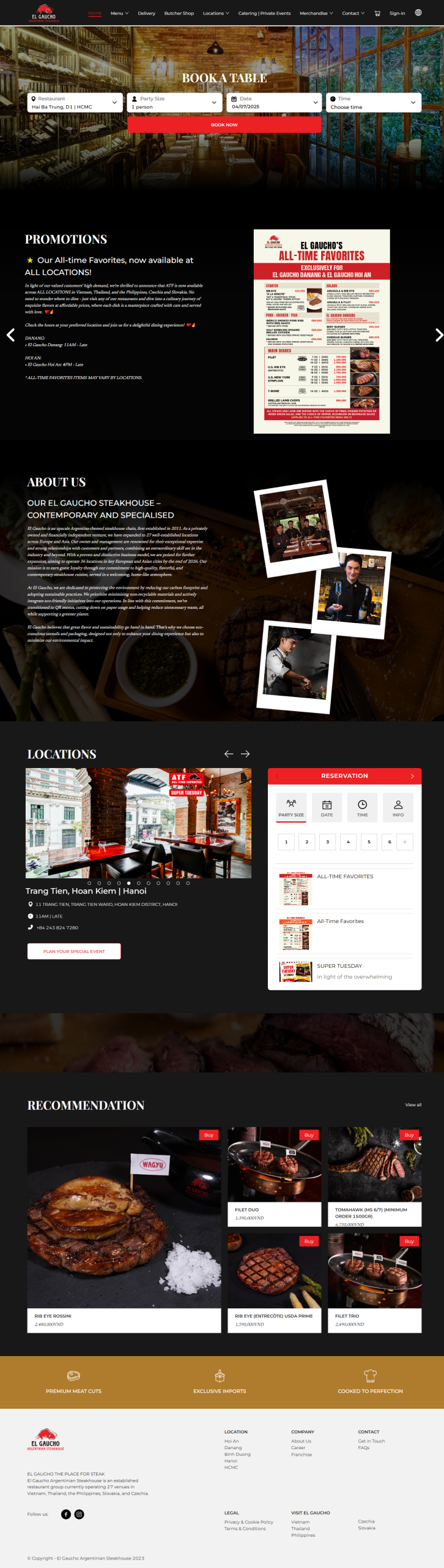 Website ẩm thực nhà hàng