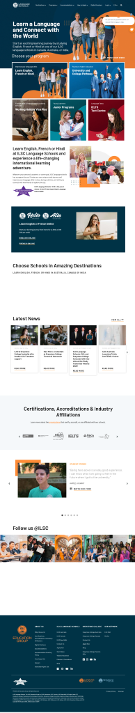 Website trung tâm ngoại ngữ