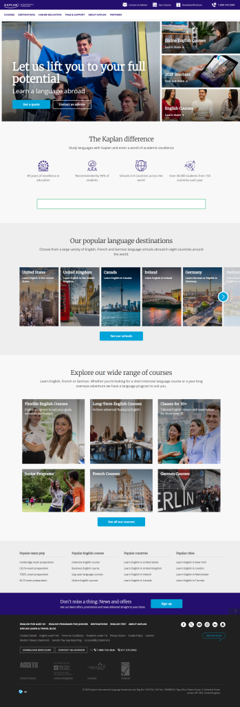 Website trung tâm ngoại ngữ