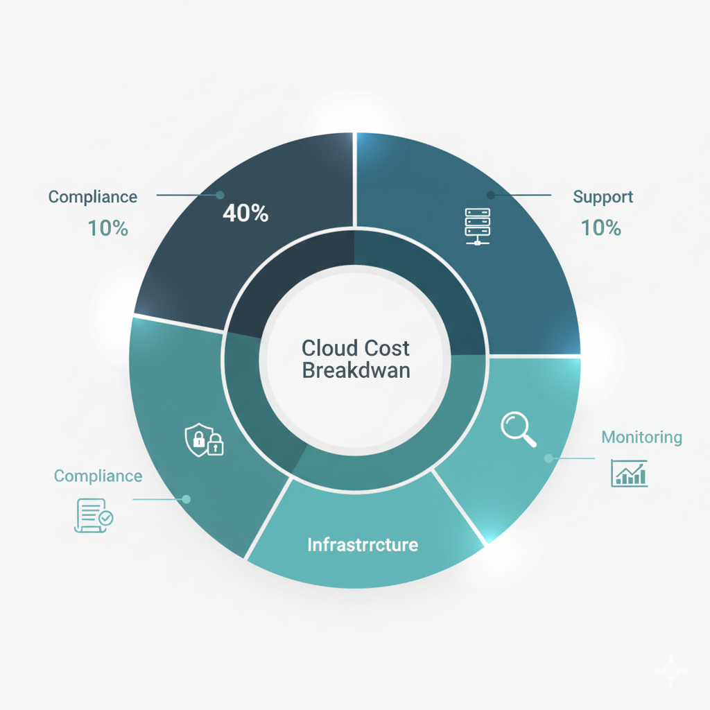 Managed cloud cost breakdown diagram.