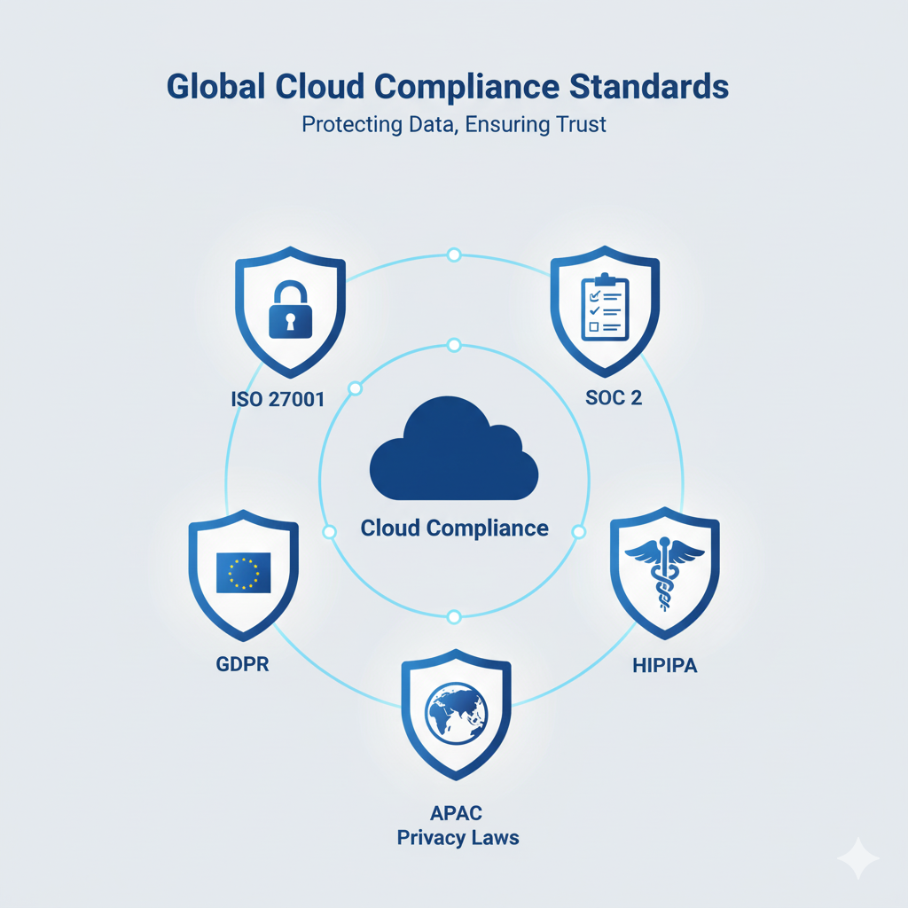 Cloud compliance checklist infographic.